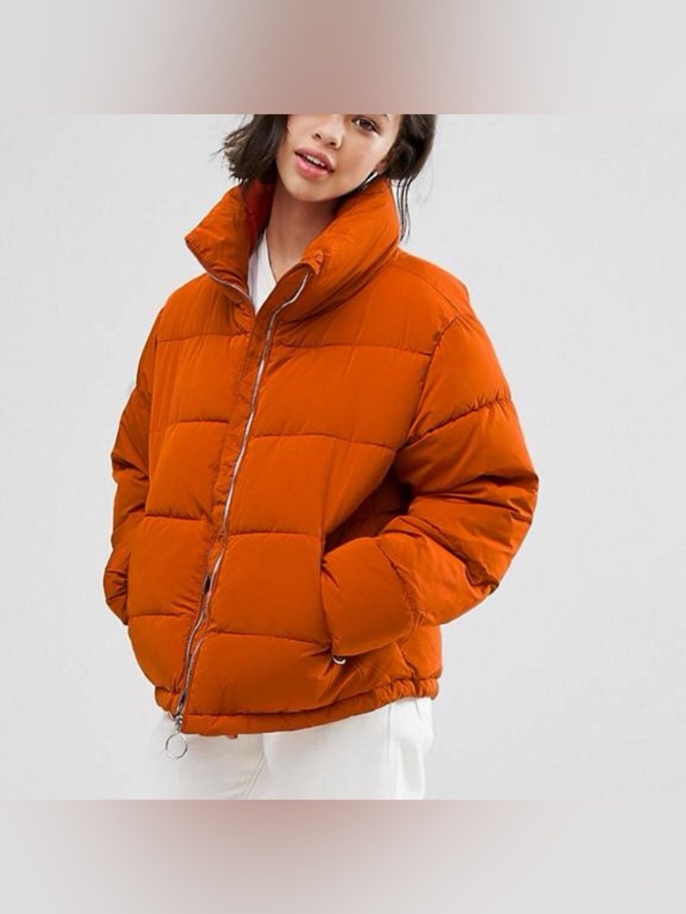 Pull & Bear Padded Jacket Size L - Orange